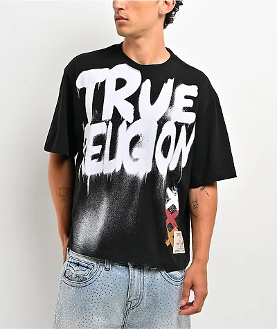 True Religion Graffiti Logo Black T-Shirt