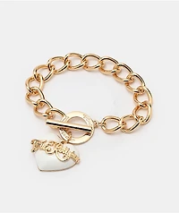 True Religion Heart Toggle Bracelet