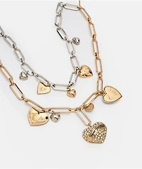 True Religion Heart Toggle Gold & Silver Necklace