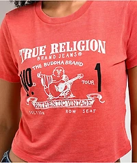 True Religion Heritage Burnout Fiery Red Crop T-Shirt