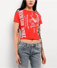 True Religion Heritage Logo Red Crop T-Shirt
