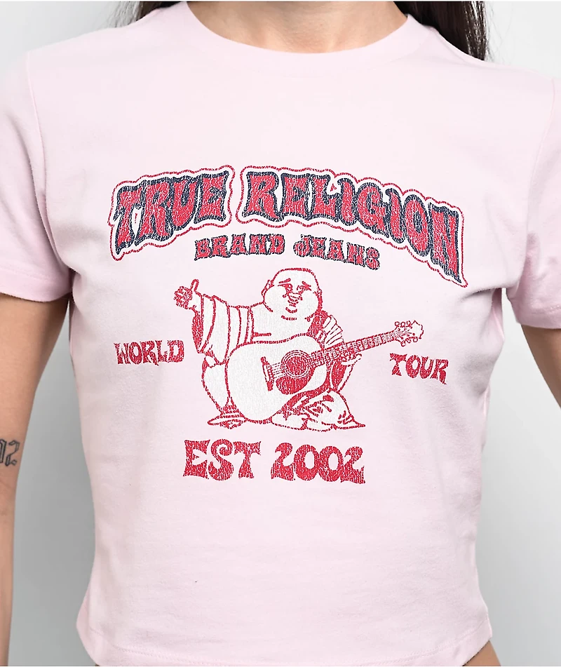 True Religion Heritage Pink Crop T-Shirt