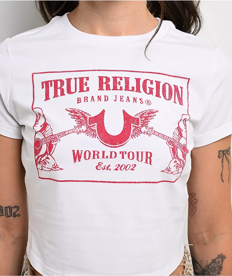 True Religion Heritage White Crop T-Shirt