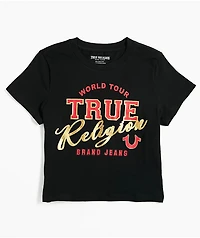 True Religion High Shine Black Crop T-Shirt