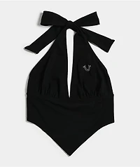 True Religion Horseshoe Black Bandeau Halter Top