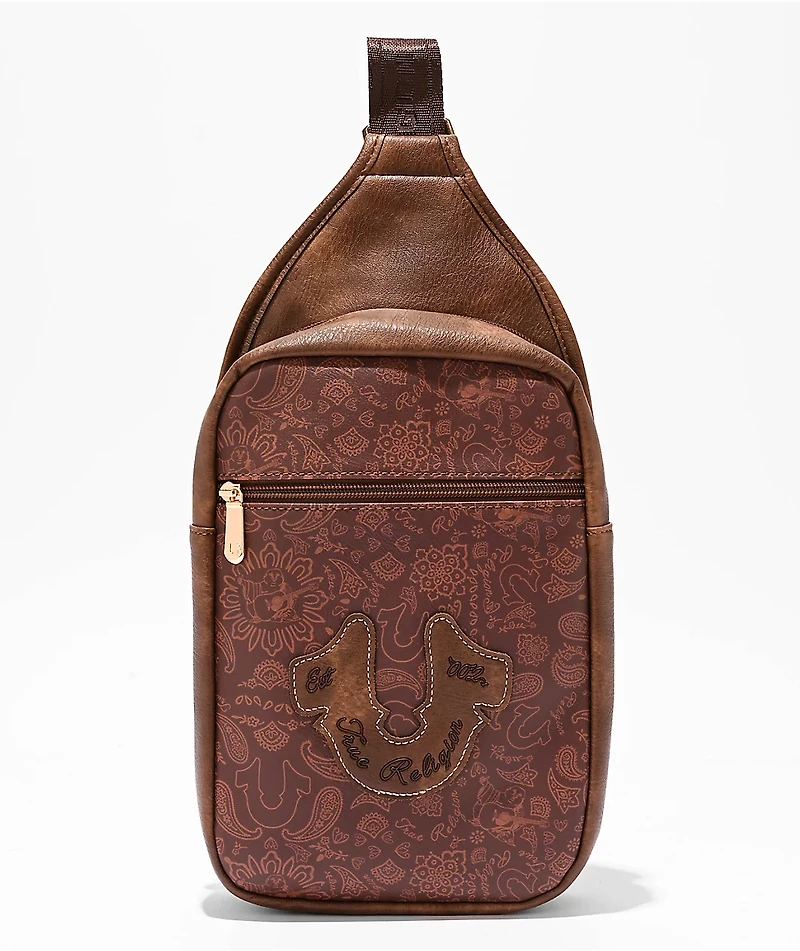 True Religion Horseshoe Brown Crossbody Bag