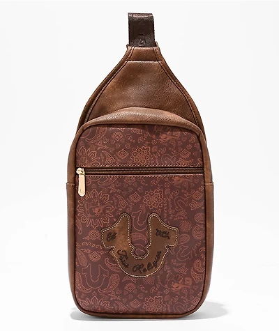True Religion Horseshoe Brown Crossbody Bag