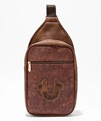 True Religion Horseshoe Brown Crossbody Bag