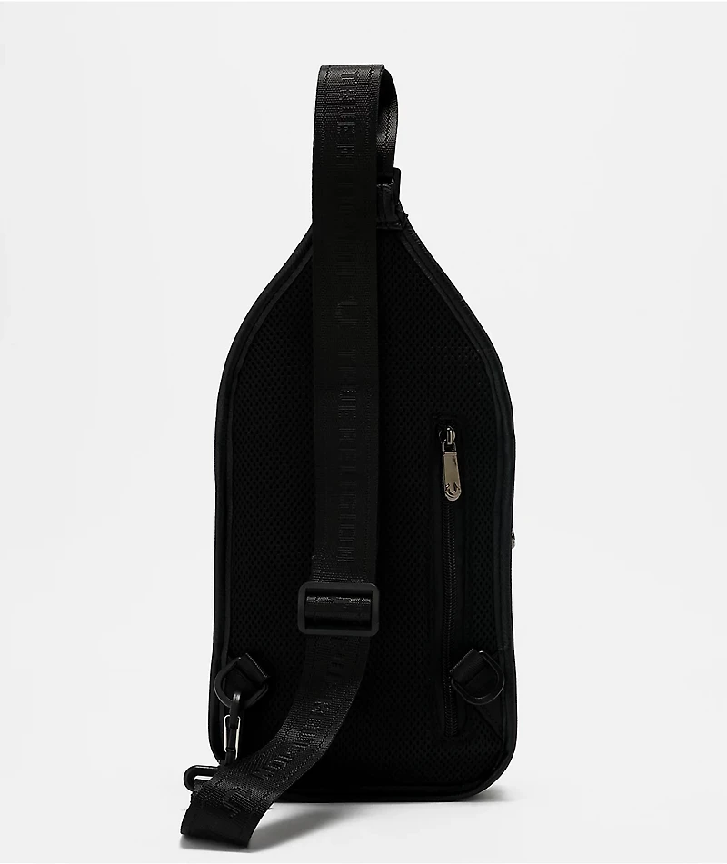 True Religion Horseshoe Monogram Black Crossbody Bag