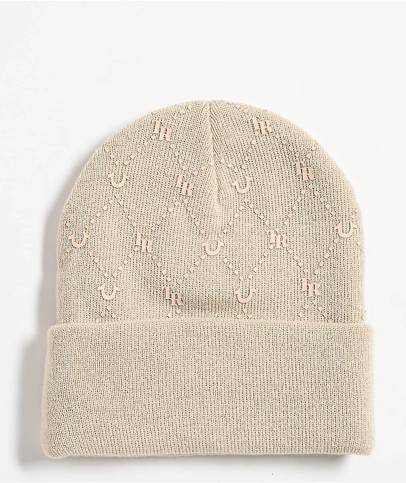True Religion Horseshoe Monogram Winter White Beanie
