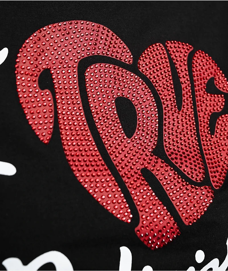 True Religion I Love TR Black Crop T-Shirt