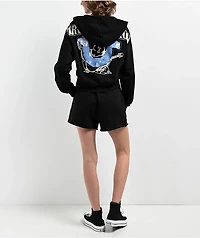 True Religion Jean Graphic Horseshoe Black Crop Hoodie