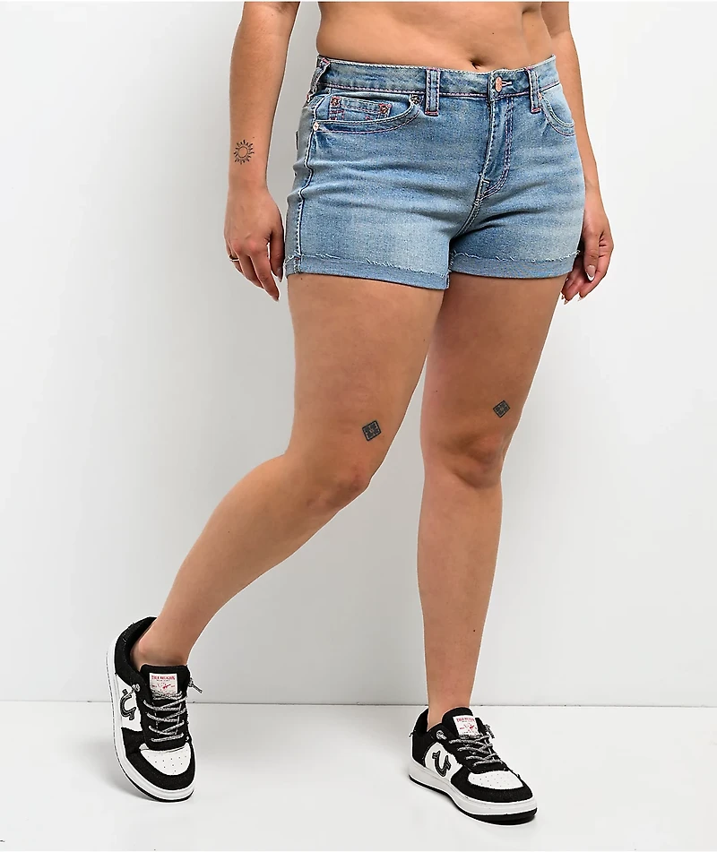 True Religion Jennie Big T Flax Flower Shorts