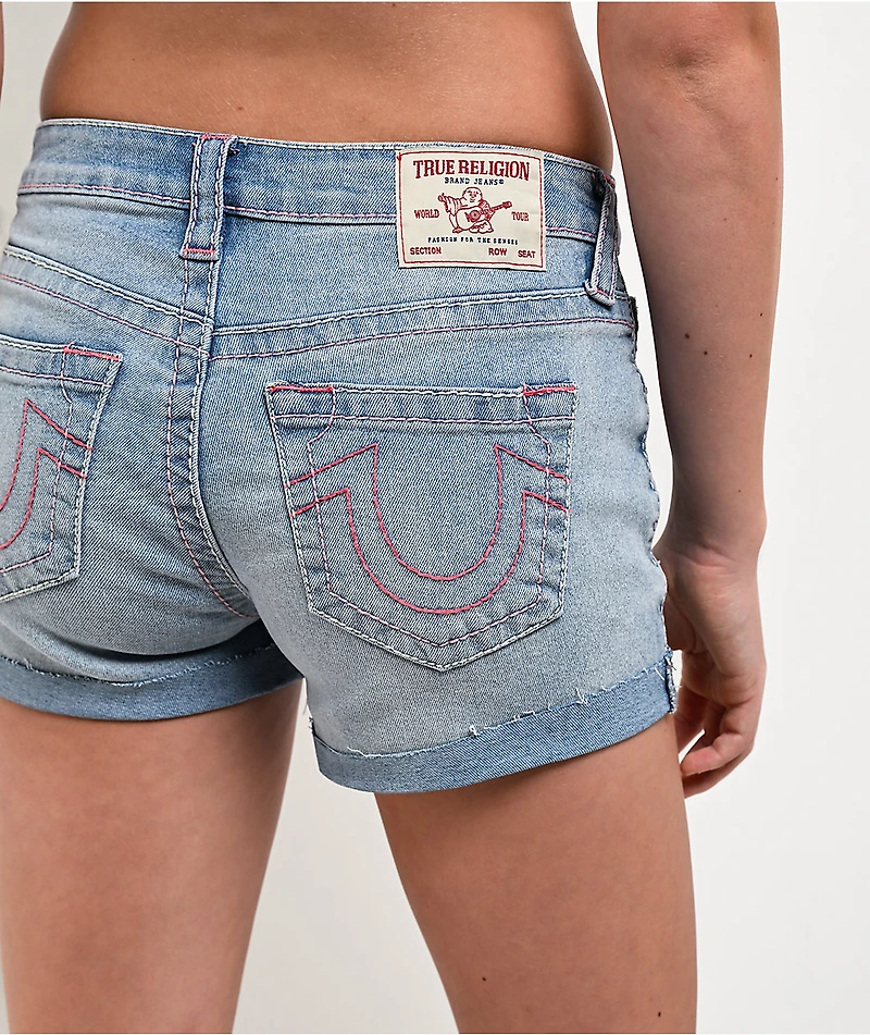 True Religion Jennie Big T Flax Flower Shorts