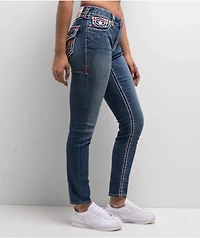 True Religion Jennie Super T Curvy Wave Lily Mid Rise Skinny Jeans