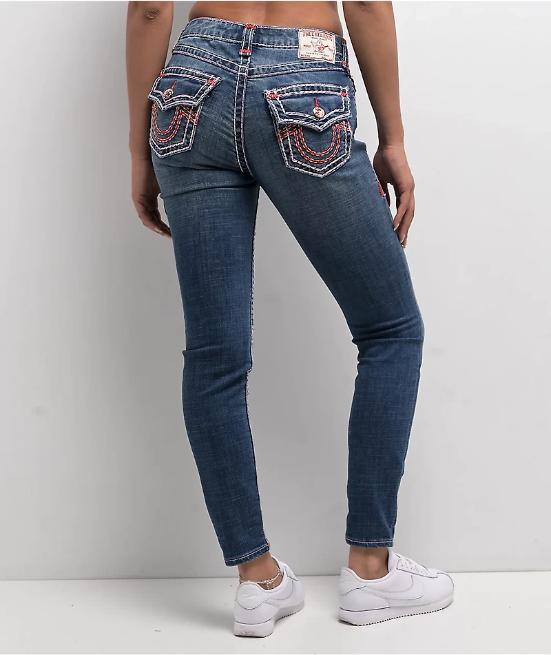 True Religion Jennie Super T Curvy Wave Lily Mid Rise Skinny Jeans