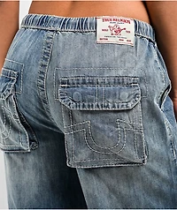 True Religion Jessie Big T Super Baggy Medium Wash Cargo Jeans