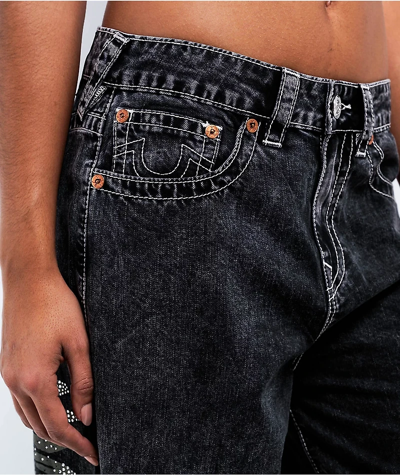 True Religion Jessie Wing Super Baggy Silver Sun Wash Jeans