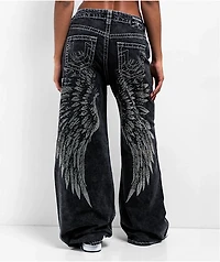 True Religion Jessie Wing Super Baggy Silver Sun Wash Jeans