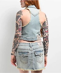True Religion Jimmy Frayed La Jolla Crop Vest