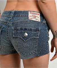 True Religion Joey Big T Flap Crystal Sugar Swirl Wash Shorts