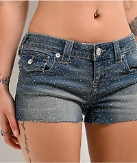 True Religion Joey Big T Flap Crystal Sugar Swirl Wash Shorts