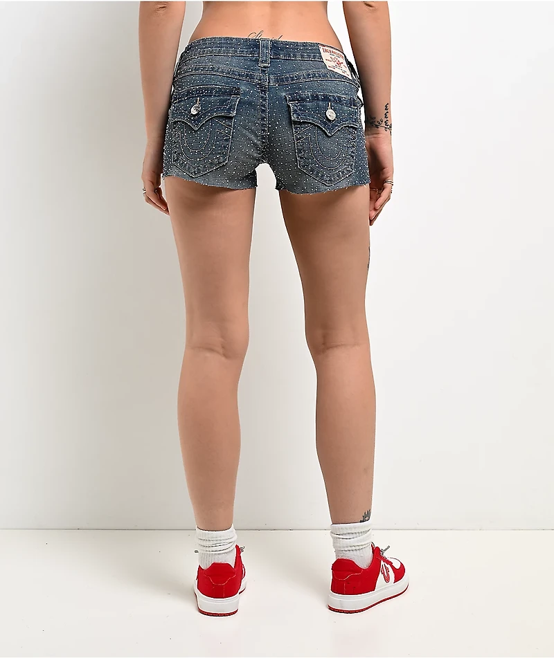True Religion Joey Big T Flap Crystal Sugar Swirl Wash Shorts