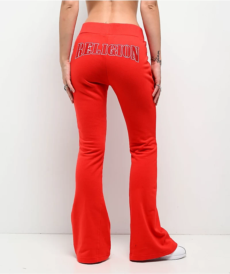 True Religion Joey Terry Scarlet Flare Sweatpants