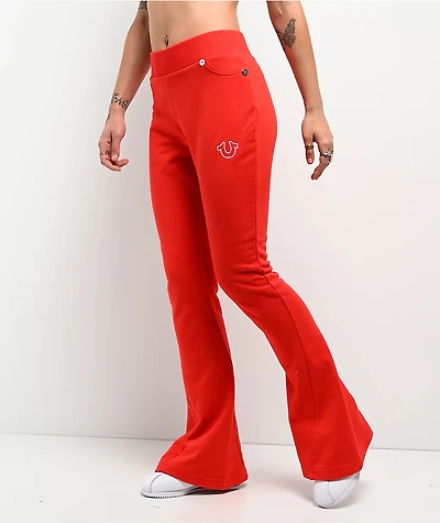 True Religion Joey Terry Scarlet Flare Sweatpants