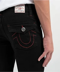 True Religion Kids Ricky Black & Red Relaxed Straight Leg Jeans