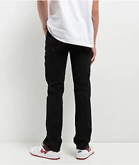True Religion Kids Ricky Black & Red Relaxed Straight Leg Jeans