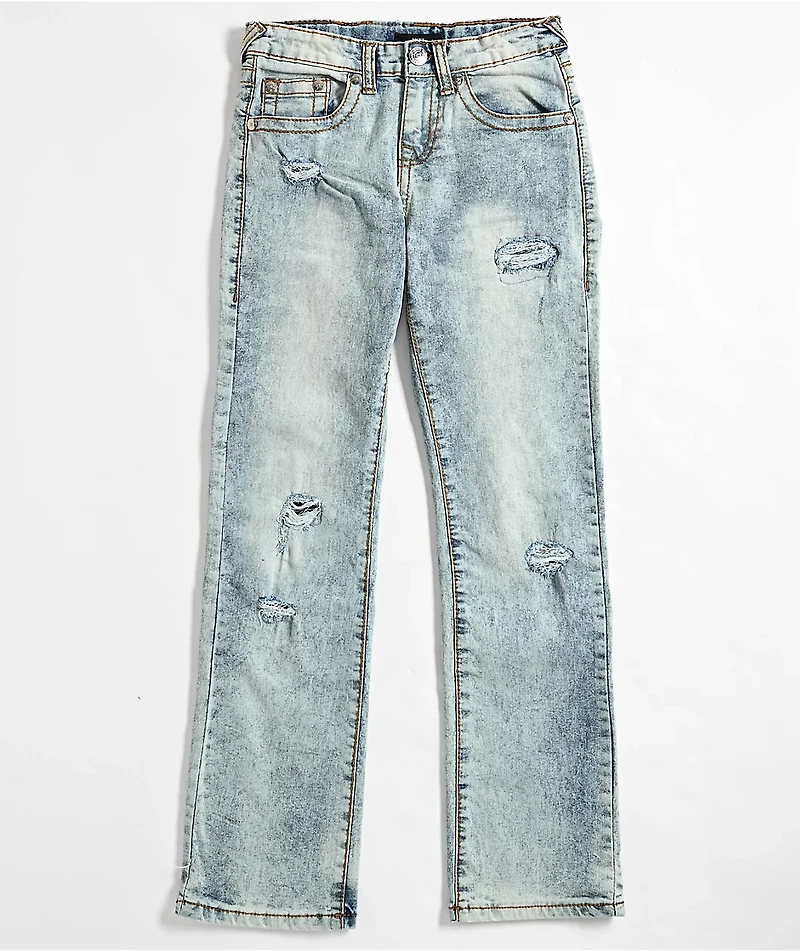 True Religion Kids Ricky Light Blue Relaxed Straight Leg Denim Jeans