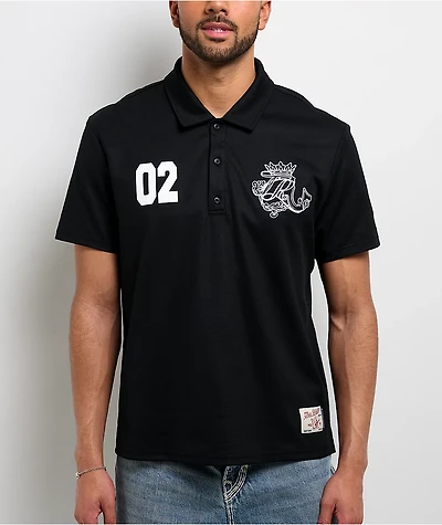 True Religion Logo Crest Sport Black Polo Shirt