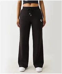 True Religion Lurex Buddha Black Straight Leg Sweatpants