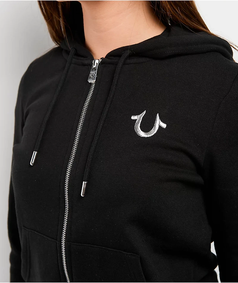 True Religion Lurex World Tour Black Zip Hoodie