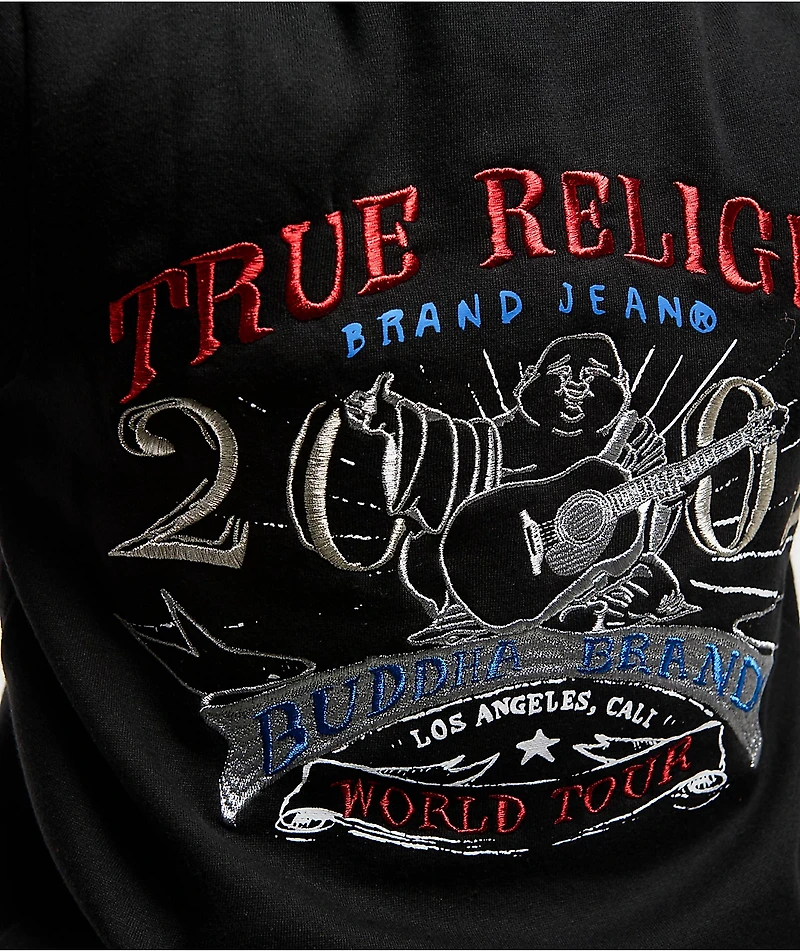 True Religion Lurex World Tour Black Zip Hoodie
