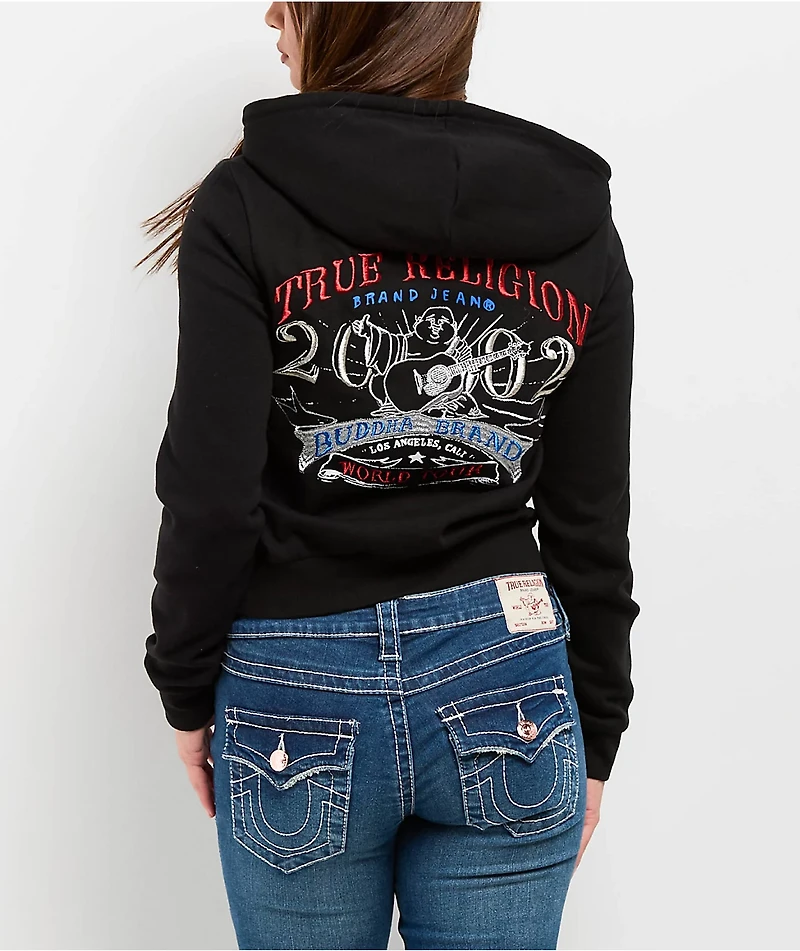 True Religion Lurex World Tour Black Zip Hoodie