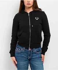 True Religion Lurex World Tour Black Zip Hoodie