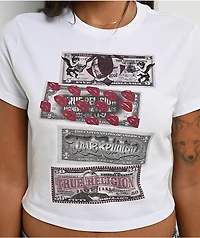True Religion Money White Crop T-Shirt