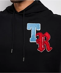 True Religion Multi Letter Logo Patch Black Hoodie