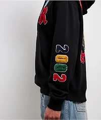 True Religion Multi Letter Logo Patch Black Hoodie