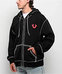 True Religion No.1 Black Zip Hoodie