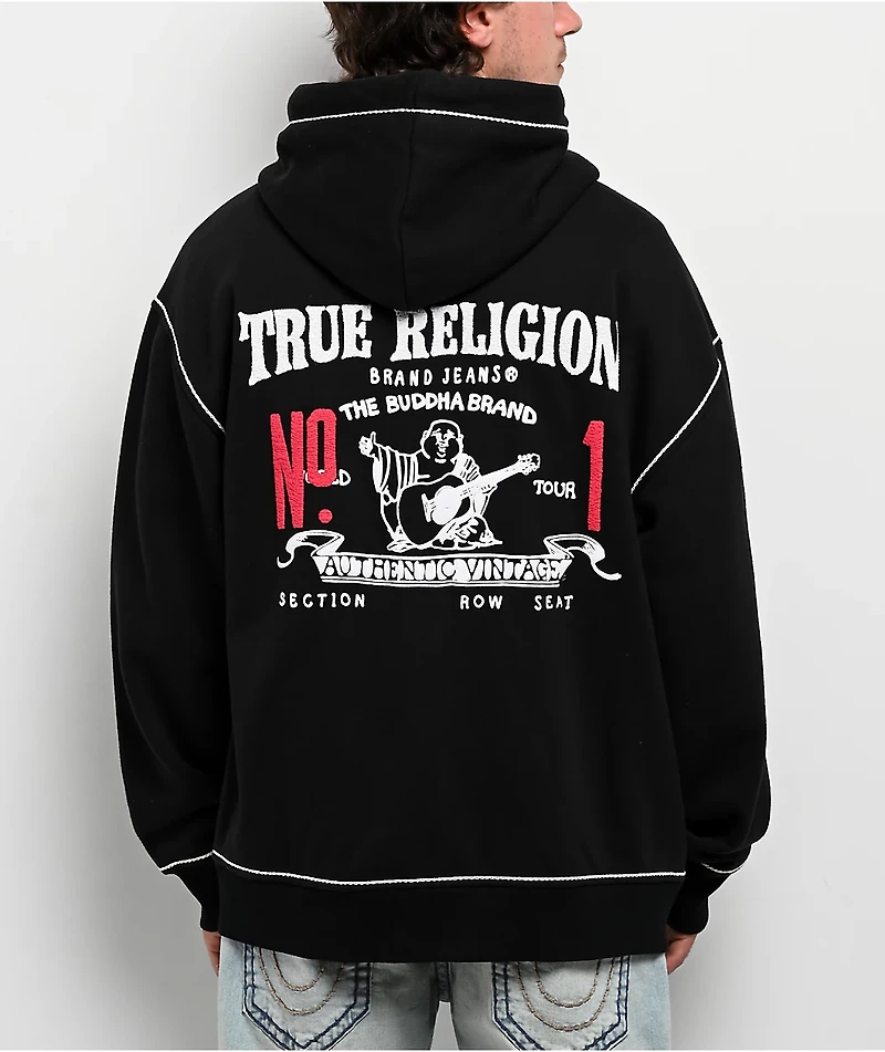 True Religion No.1 Black Zip Hoodie