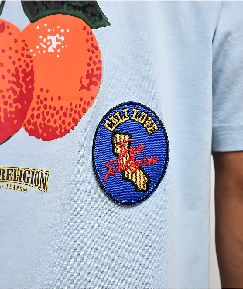 True Religion Orchard Stamps Baby Blue Heavyweight T-Shirt
