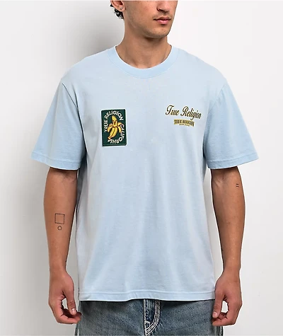 True Religion Orchard Stamps Baby Blue Heavyweight T-Shirt