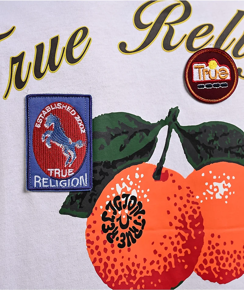 True Religion Orchard Stamps White Heavyweight T-Shirt