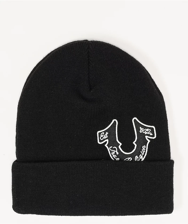 True Religion Patch Black Beanie
