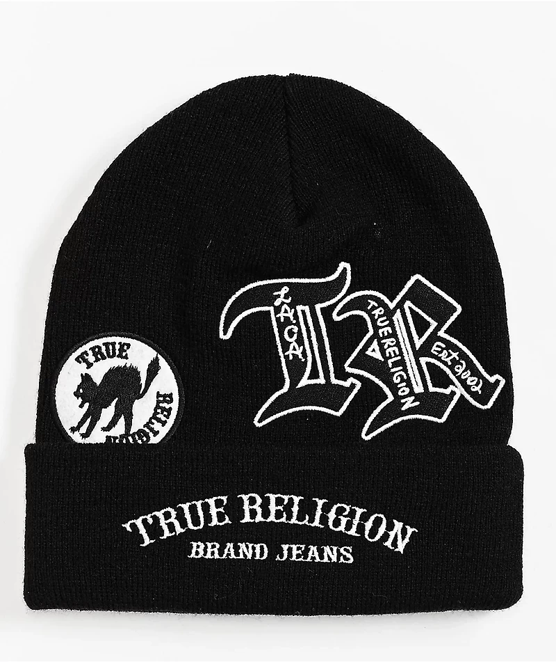 True Religion Patch Black Beanie