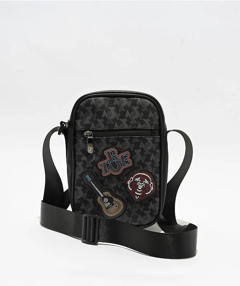 True Religion Patch Corgin Black Crossbody Bag
