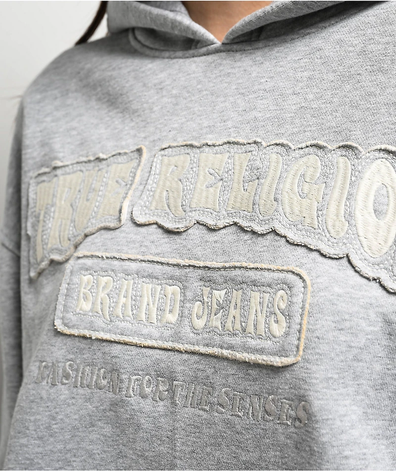 True Religion Patched Boyfriend Grey Hoodie
